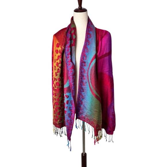 Pashmina colorful scarf wrap - Picture 1 of 12